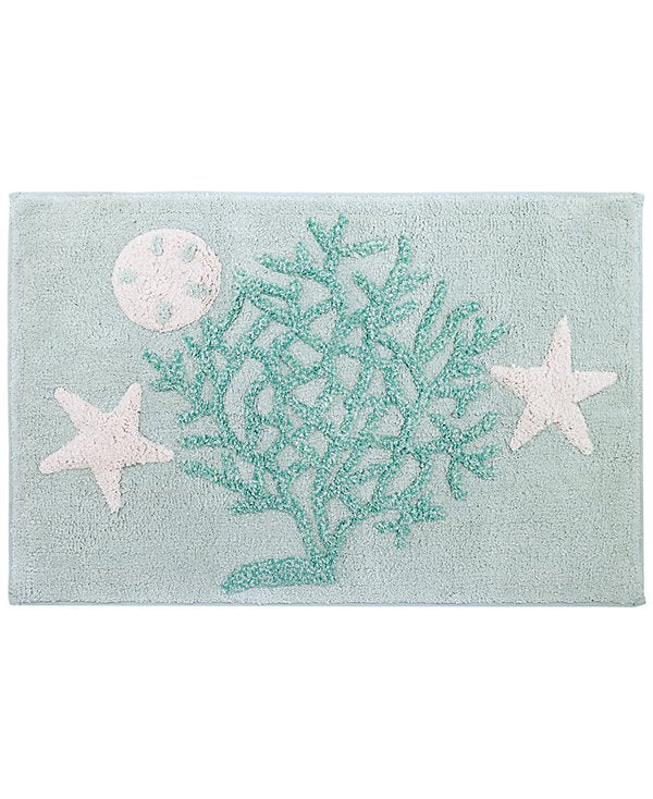 Beachcomber Seashells Cotton Bath Rug, 20" x 30"