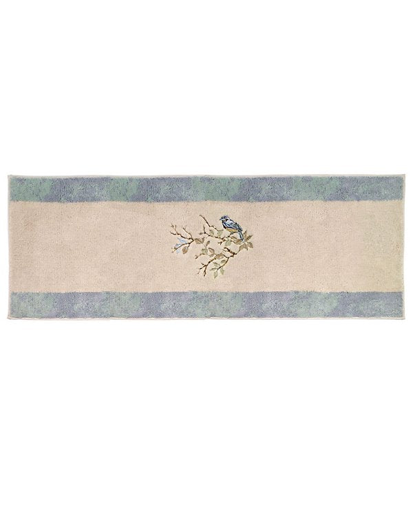 Love Nest Bird Motif Cotton Bath Rug, 24" x 60"