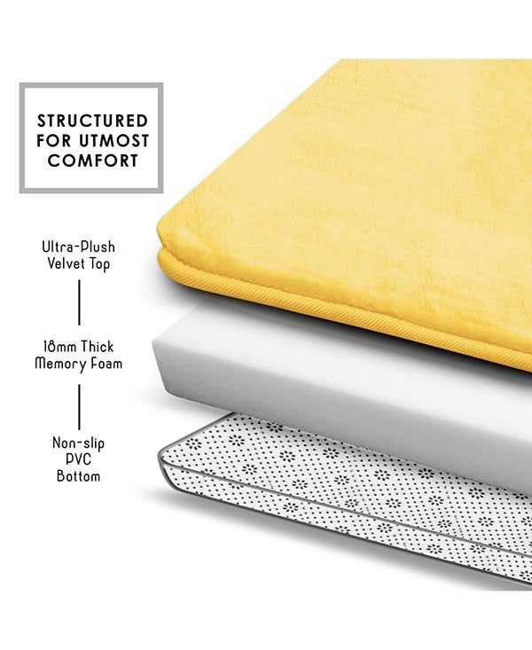 3 Piece Ultra Soft Non-Slip Plush Memory Foam Bath Rug Set - Small, Large & Contour