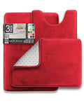 3 Piece Ultra Soft Non-Slip Plush Memory Foam Bath Rug Set - Small, Large & Contour