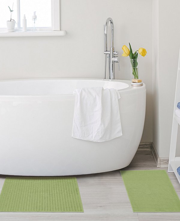 Cotton Textured Stripes 2-Pc. Bath Rug Set