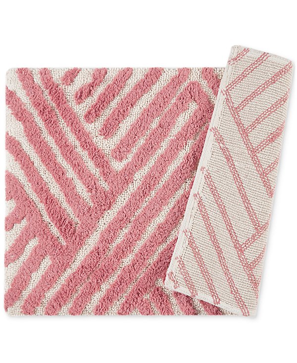 Basket Weave Stripe Tufted Bath Rug, 20" x 30"