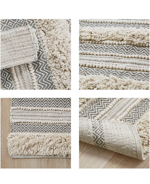 Asher Woven Texture Stripe Bath Rug, 22" x 58"