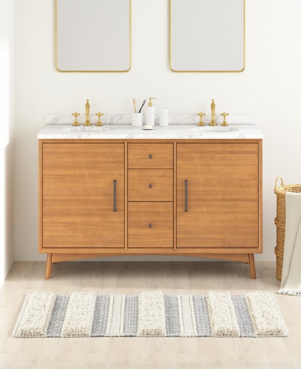 Asher Woven Texture Stripe Bath Rug, 22" x 58"